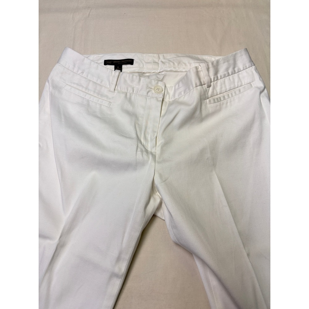 Brooks Brothers 346 Natalie Fit White Cotton Stretch Dress Pants Womens‎ 6 32X28 - Picture 2 of 13